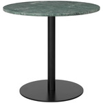 Gubi 1.0 Round Dining Table - Black / Green Guatemala Marble