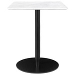 Gubi 1.0 Square Dining Table - Black / White Carrera Marble