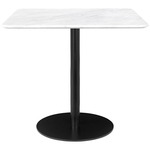Gubi 1.0 Square Dining Table - Black / White Carrera Marble
