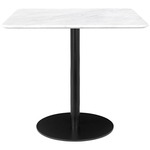 Gubi 1.0 Square Dining Table - Black / White Carrera Marble