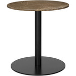 Gubi 1.0 Round Lounge Table - Black / Brown Emperador Marble