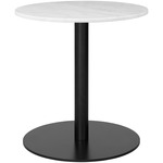 Gubi 1.0 Round Lounge Table - Black / White Carrera Marble