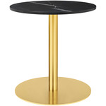 Gubi 1.0 Round Lounge Table - Brass / Black Marquina Marble