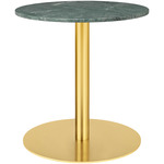 Gubi 1.0 Round Lounge Table - Brass / Green Guatemala Marble