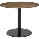 Gubi 1.0 Round Lounge Table - Black / Brown Emperador Marble