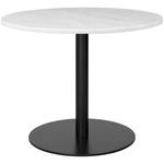 Gubi 1.0 Round Lounge Table - Black / White Carrera Marble