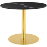 Gubi 1.0 Round Lounge Table - Brass / Black Marquina Marble