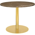 Gubi 1.0 Round Lounge Table - Brass / Brown Emperador Marble