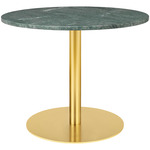 Gubi 1.0 Round Lounge Table - Brass / Green Guatemala Marble