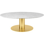 Gubi 2.0 Coffee Table - Brass / White Carrera Marble