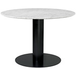 Gubi 2.0 Dining Table - Black / White Carrera Marble
