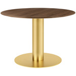 Gubi 2.0 Dining Table - Brass / Walnut