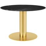 Gubi 2.0 Dining Table - Brass / Black Marquina Marble