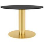 Gubi 2.0 Dining Table - Brass / Black Stained Ash