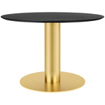 Gubi 2.0 Dining Table - Brass / Black Stained Ash