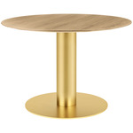Gubi 2.0 Dining Table - Brass / Oak