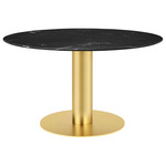 Gubi 2.0 Dining Table - Brass / Black Marquina Marble