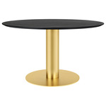 Gubi 2.0 Dining Table - Brass / Black Stained Ash