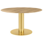 Gubi 2.0 Dining Table - Brass / Oak