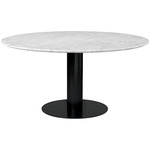 Gubi 2.0 Dining Table - Black / White Carrera Marble