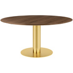 Gubi 2.0 Dining Table - Brass / Walnut