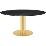 Gubi 2.0 Dining Table - Brass / Black Marquina Marble