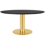 Gubi 2.0 Dining Table - Brass / Black Stained Ash