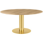 Gubi 2.0 Dining Table - Brass / Oak
