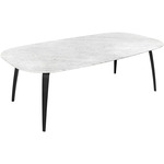 Gubi Marble Top Elliptical Dining Table - Black Stained Ash / White Carrera Marble