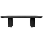 Moon Solid Oak Top Dining Table - Black Stained Oak