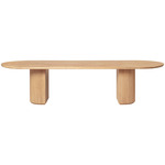 Moon Solid Oak Top Dining Table - Oiled Oak