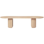 Moon Solid Oak Top Dining Table - Soaped Oak