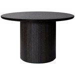 Moon Round Dining Table - Black Stained Oak / Brown-Black Oak Veneer