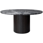 Moon Round Dining Table - Black Stained Oak / Grey Emperador Marble