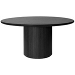 Moon Round Dining Table - Black Stained Oak / Brown-Black Oak Veneer