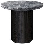 Moon Lounge Table - Black Stained Oak / Grey Emperador Marble