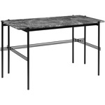 TS Desk - Black / Grey Emperador Marble