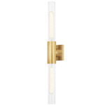 Asher Bathroom Vanity Light - Aged Brass / Clear