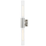 Asher Bathroom Vanity Light - Polished Nickel / Clear