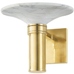 Brann Wall Sconce - Aged Brass / White Marble