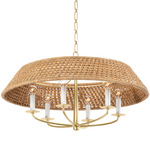 Bradley Chandelier - Vintage Gold Leaf / Natural