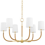 Webson Chandelier - Aged Brass / White