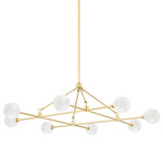 Andrews Chandelier - Aged Brass / Cloud Etched Glass