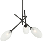 Alberton Chandelier - Black Brass / Clear