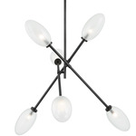 Alberton Chandelier - Black Brass / Clear