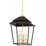 Natick Lantern Pendant - Aged Brass / Black