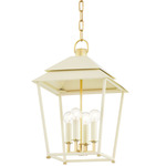 Natick Lantern Pendant - Aged Brass / Sand