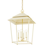 Natick Lantern Pendant - Aged Brass / Sand