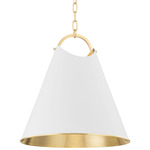 Burnbay Pendant - Aged Brass / White