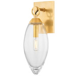 Nantucket Wall Sconce - Aged Brass / Clear